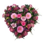 Rouwbloemstuk Kiki gemengd Hart dicht
