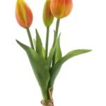 Zijde tulp Real Touch Holland Sally 3st. oranje 25cm